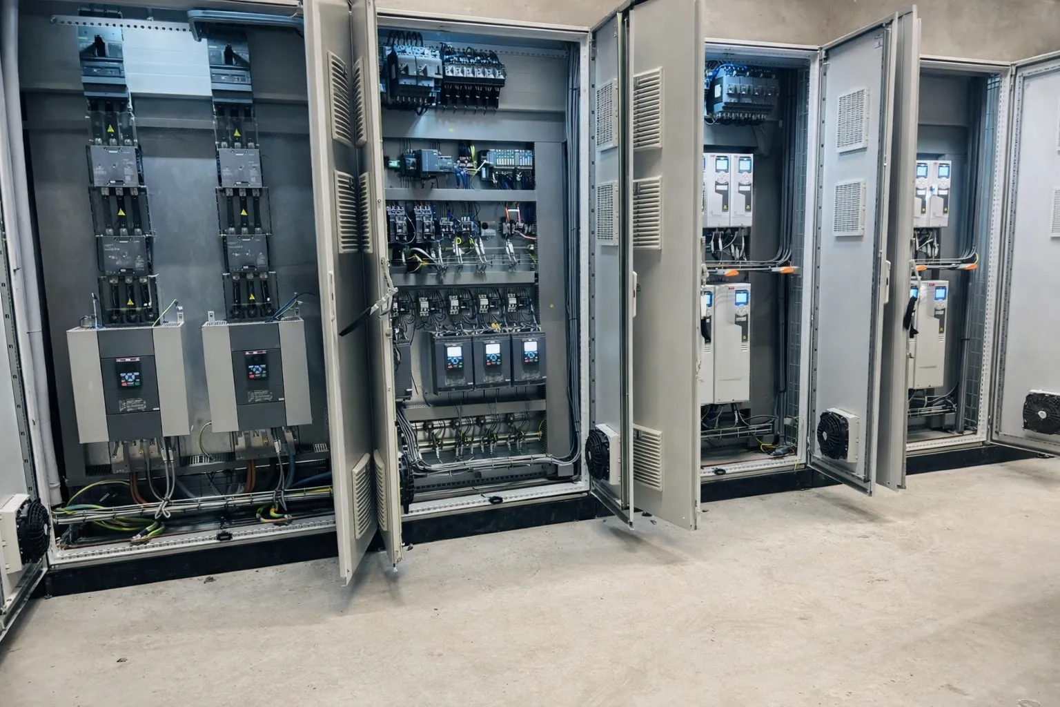 Industrial automation hardware with wiring and connectors